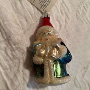 CHRISTOPHER RADKO  BLUE SANTA  92-065-0  1992  4"  GIFT BAG  PRESENT